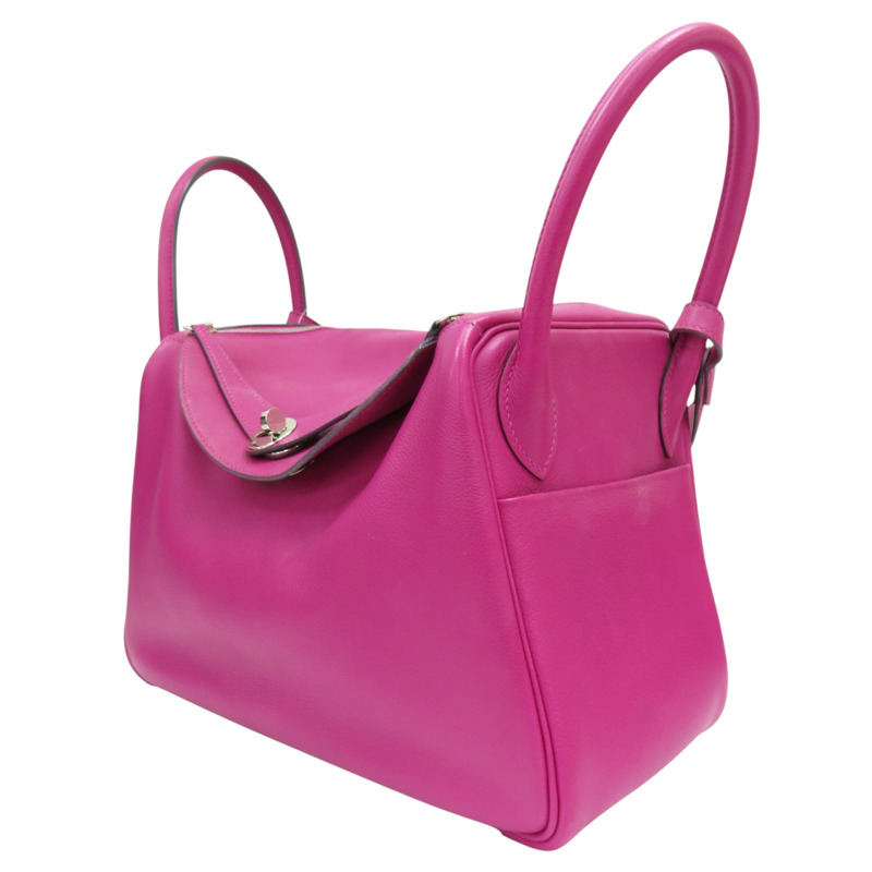 玉蘭粉 Evercolor牛皮 Lindy 30 肩背包 銀釦 A刻 (發霉)【HERMES 愛馬仕】-2