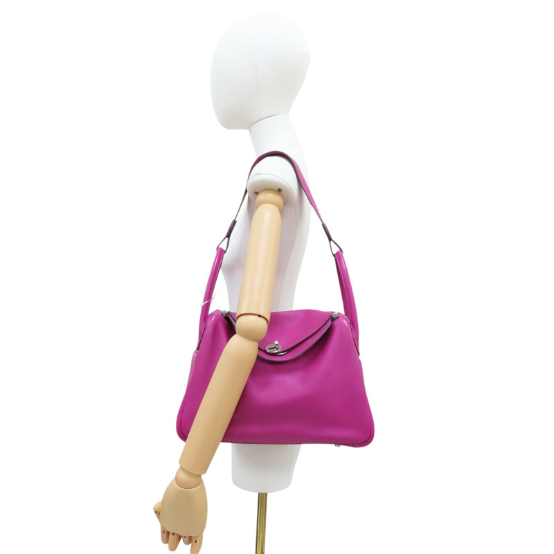 玉蘭粉 Evercolor牛皮 Lindy 30 肩背包 銀釦 A刻 (發霉)【HERMES 愛馬仕】-6