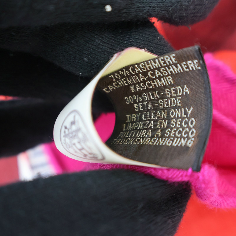 紅色 喀什米爾 真絲 方巾【HERMES 愛馬仕】-10