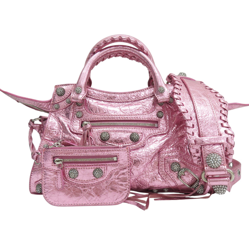 粉色 山羊皮 Neo Cagole 兩用包【BALENCIAGA 巴黎世家】 #700940-0