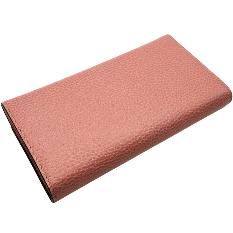 粉色牛皮 扣式長夾 449279【GUCCI 古馳】 449279-3