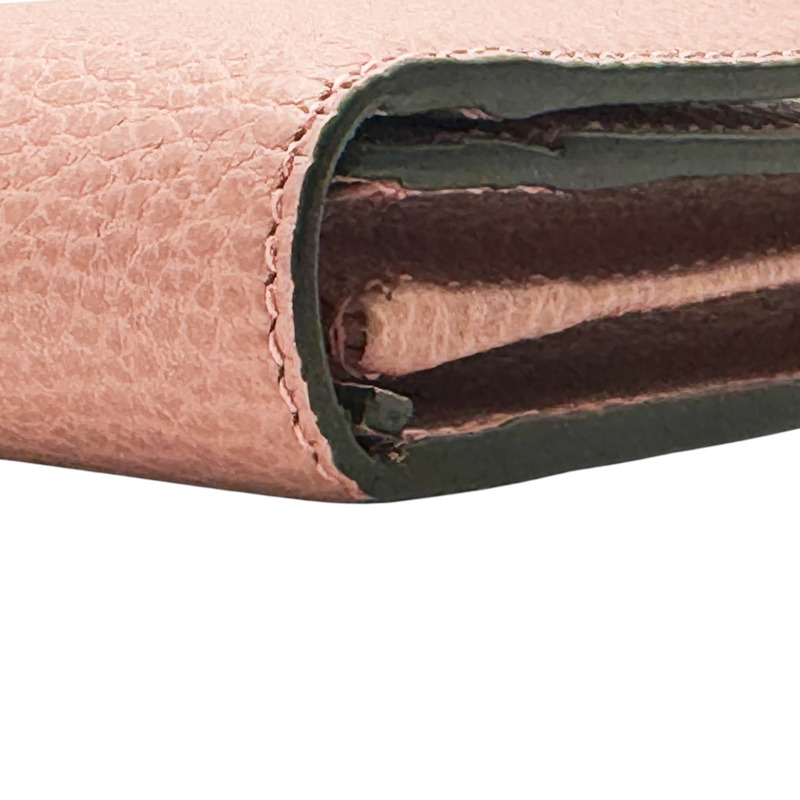 粉色牛皮 扣式長夾 449279【GUCCI 古馳】 449279-13