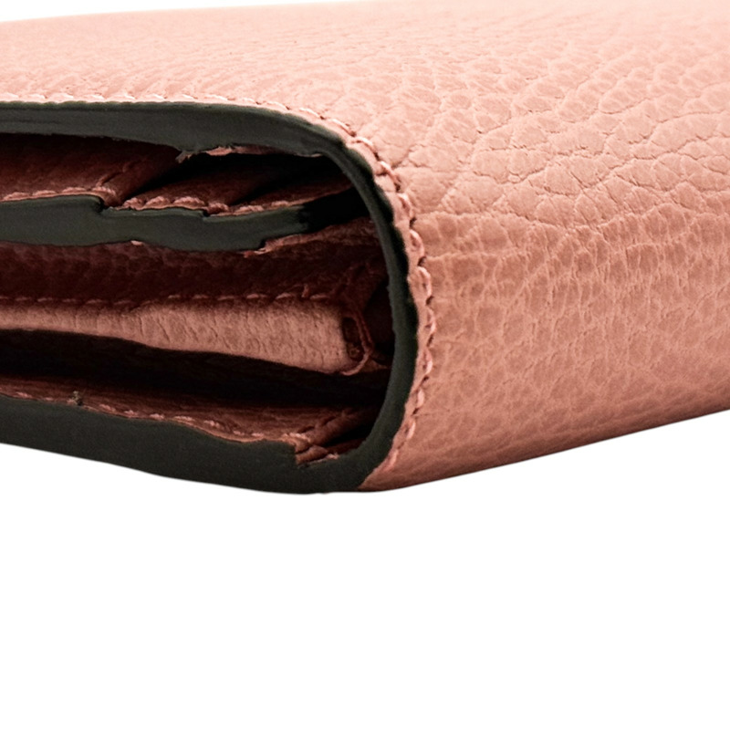 粉色牛皮 扣式長夾 449279【GUCCI 古馳】 449279-14