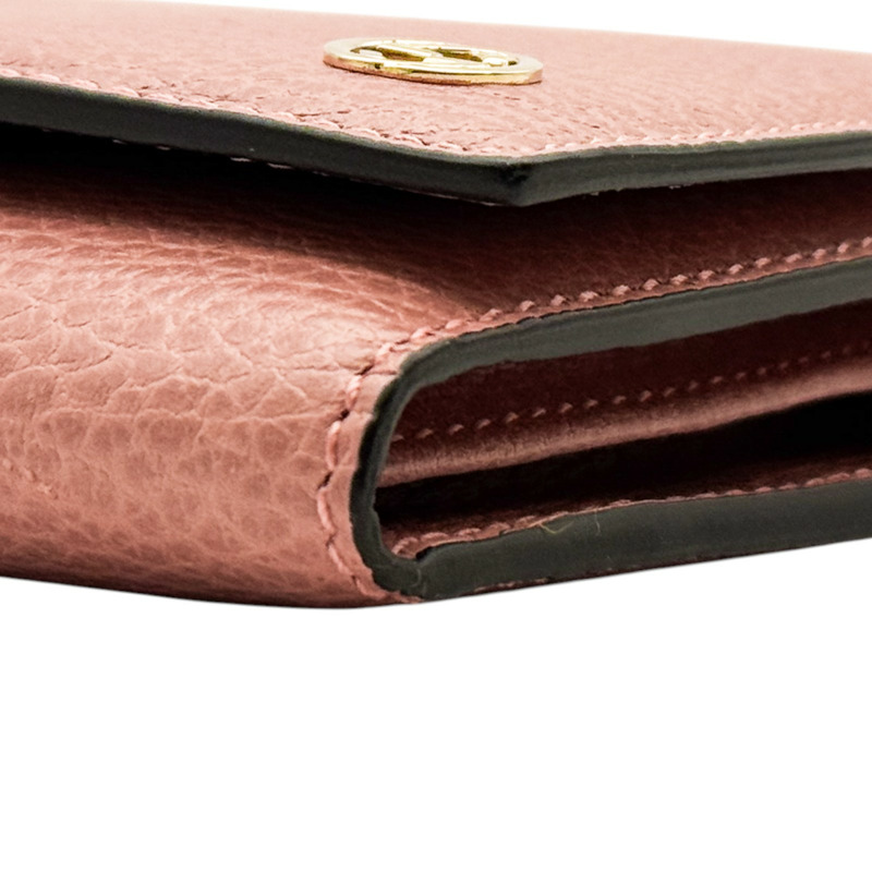 粉色牛皮 扣式長夾 449279【GUCCI 古馳】 449279-15