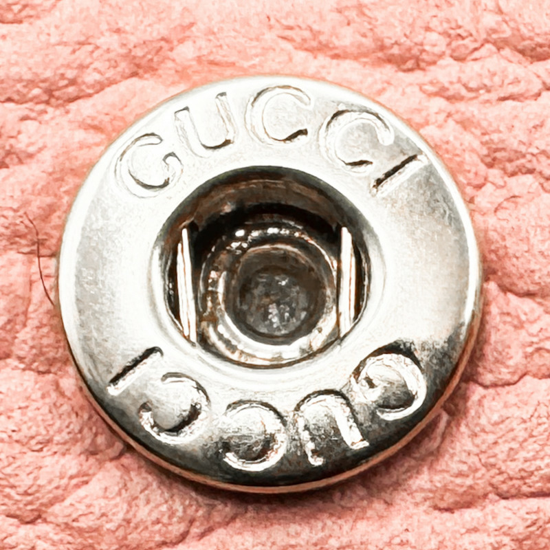 粉色牛皮 扣式長夾 449279【GUCCI 古馳】 449279-16