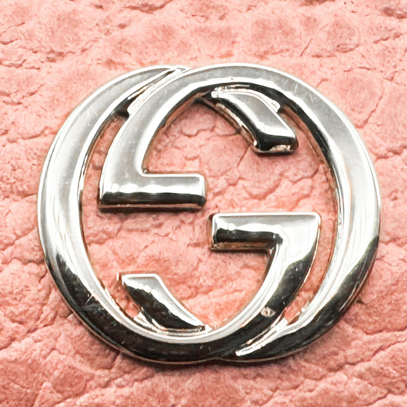 粉色牛皮 扣式長夾 449279【GUCCI 古馳】 449279-17