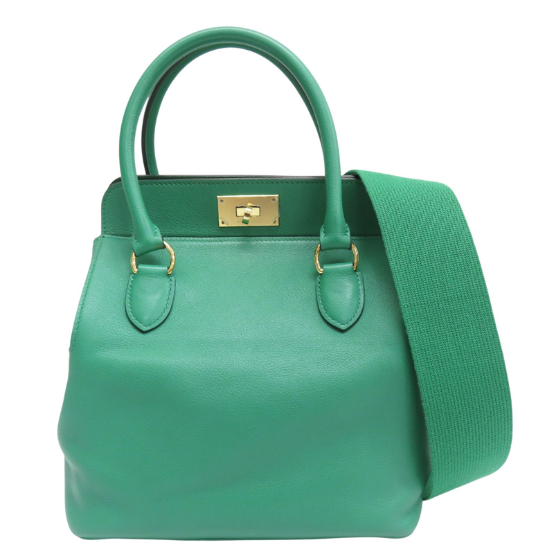 絲絨綠 Evercolor牛皮 Toolbox 20 兩用包 C刻【HERMES 愛馬仕】-0