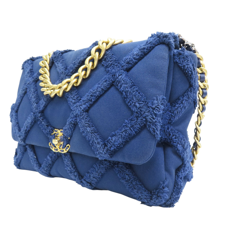 藍色 單寧布 19 36cm 鏈帶 肩背包【CHANEL 香奈兒】-2