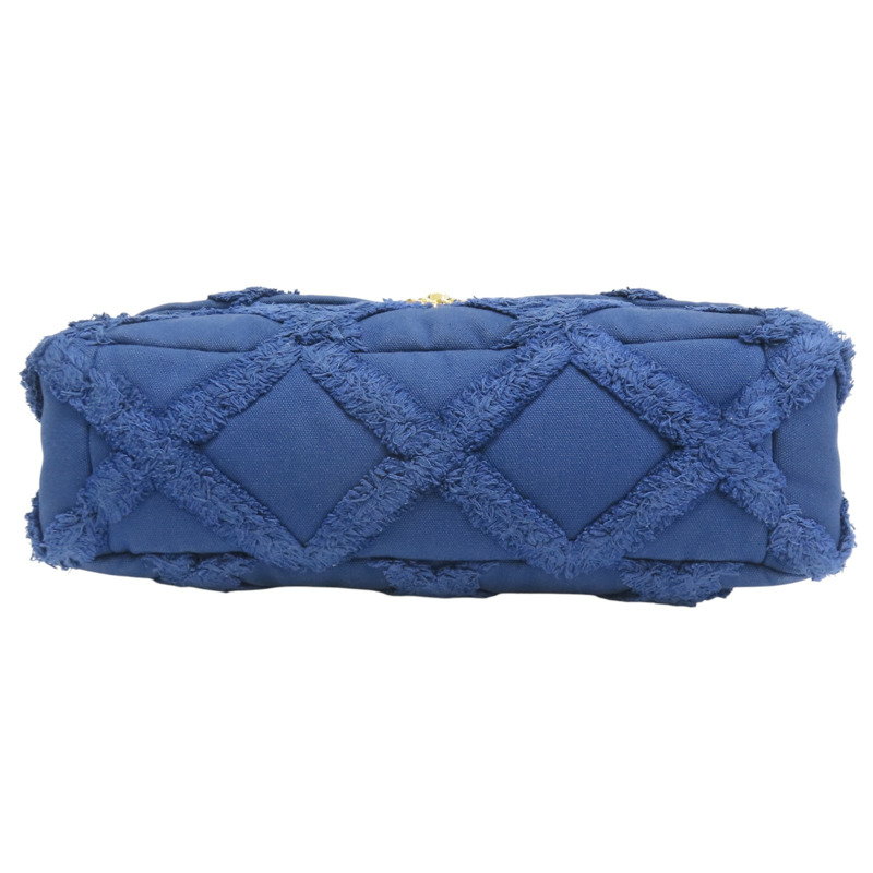 藍色 單寧布 19 36cm 鏈帶 肩背包【CHANEL 香奈兒】-3