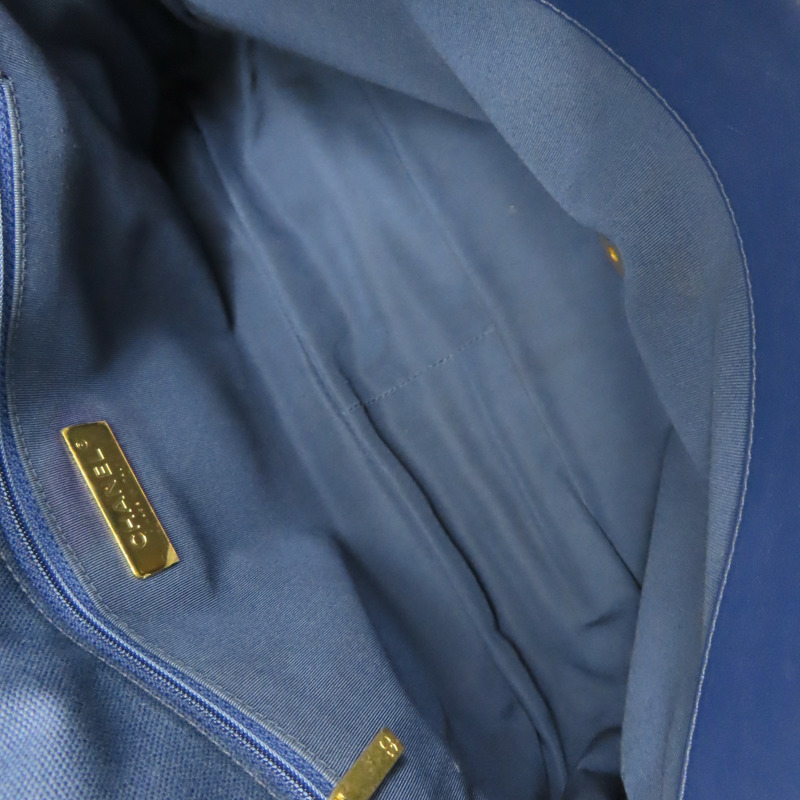 藍色 單寧布 19 36cm 鏈帶 肩背包【CHANEL 香奈兒】-4