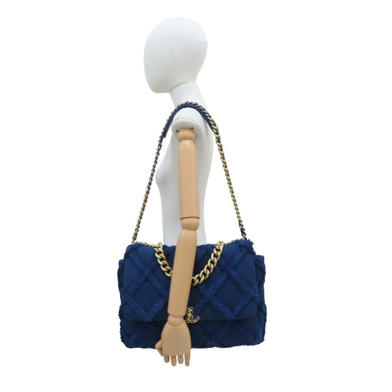藍色 單寧布 19 36cm 鏈帶 肩背包【CHANEL 香奈兒】-8