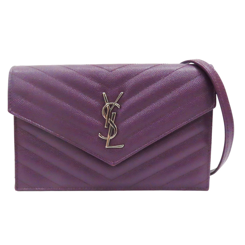 紫色 牛皮 WOC 鏈帶 肩背包【SAINT LAURENT 聖羅蘭】-0