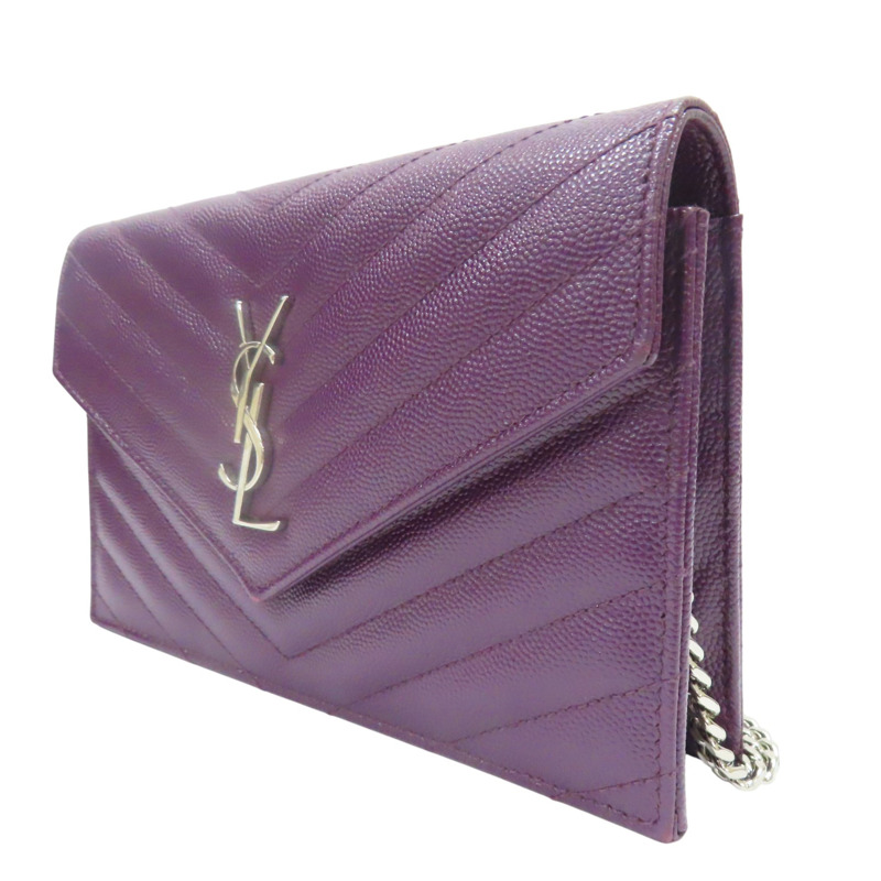 紫色 牛皮 WOC 鏈帶 肩背包【SAINT LAURENT 聖羅蘭】-2