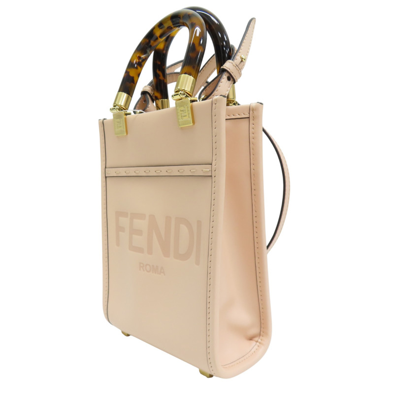 粉膚色 牛皮 肩背包【FENDI 芬迪】 8BS051-2