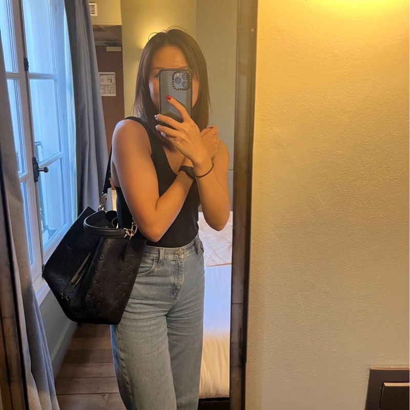 LV 黑金壓花全皮 手柄水桶包 芯片款 尺寸約26*26-8