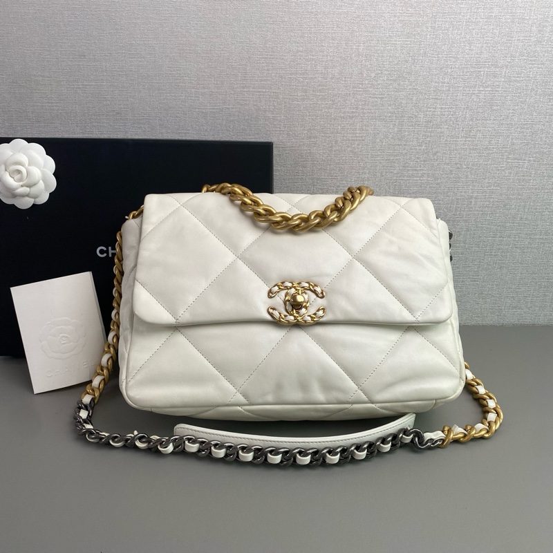 香奈兒 23s白金羊皮19Bag 中號 仙氣十足 最美19❤️-2