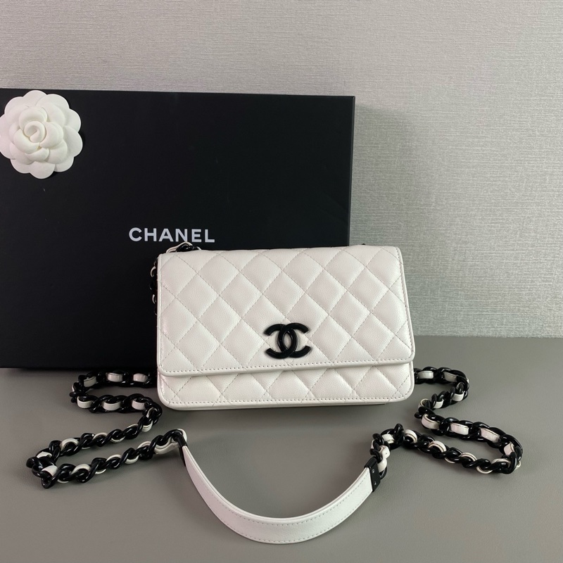 香奈兒 走秀款🔥黑白配色woc鏈條包-1