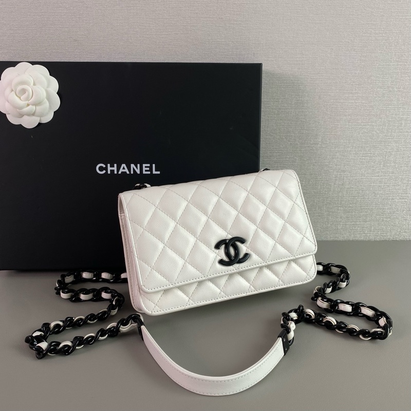 香奈兒 走秀款🔥黑白配色woc鏈條包-2