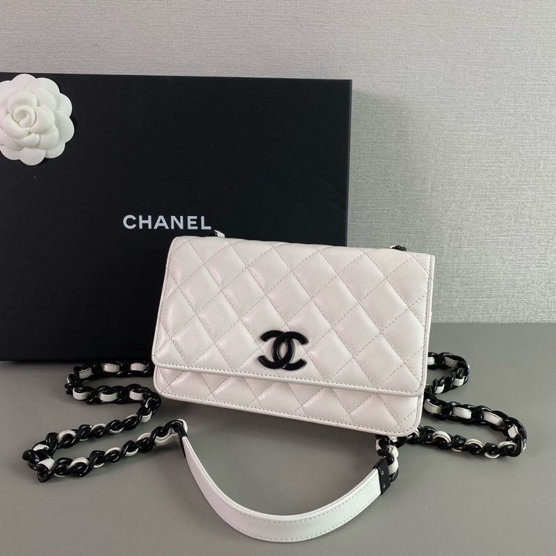 香奈兒 走秀款🔥黑白配色woc鏈條包-3