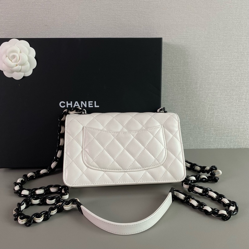 香奈兒 走秀款🔥黑白配色woc鏈條包-4