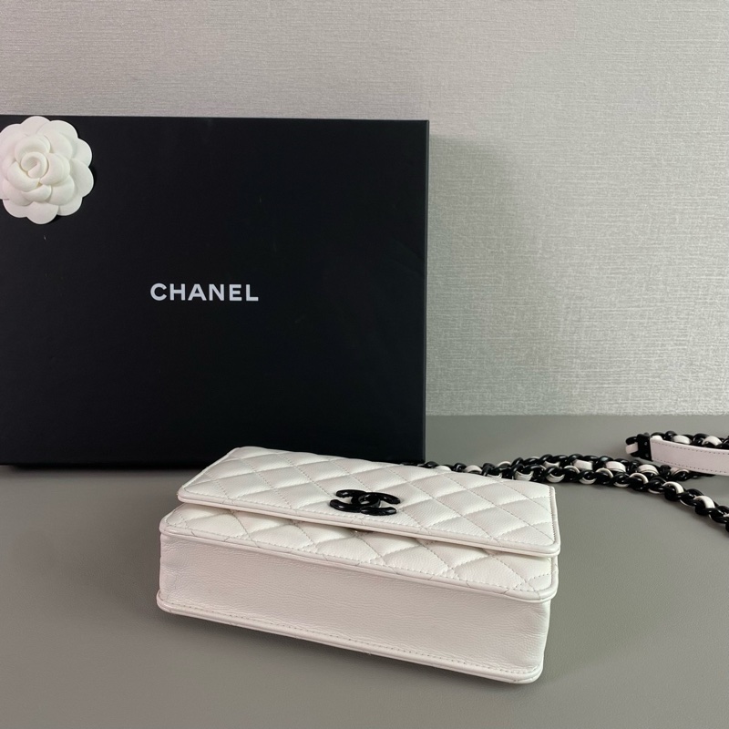 香奈兒 走秀款🔥黑白配色woc鏈條包-5