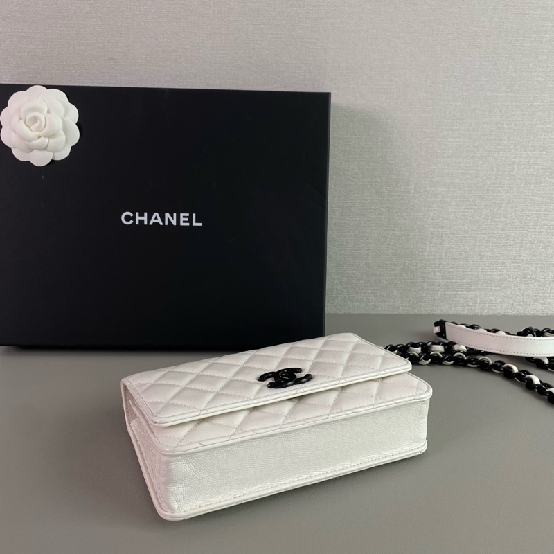 香奈兒 走秀款🔥黑白配色woc鏈條包-6