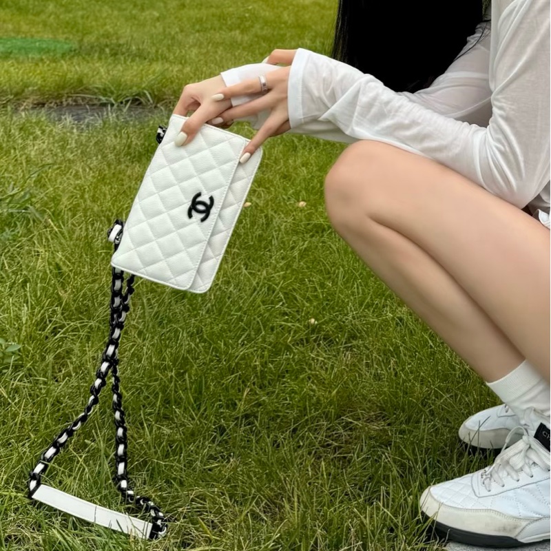 香奈兒 走秀款🔥黑白配色woc鏈條包-7