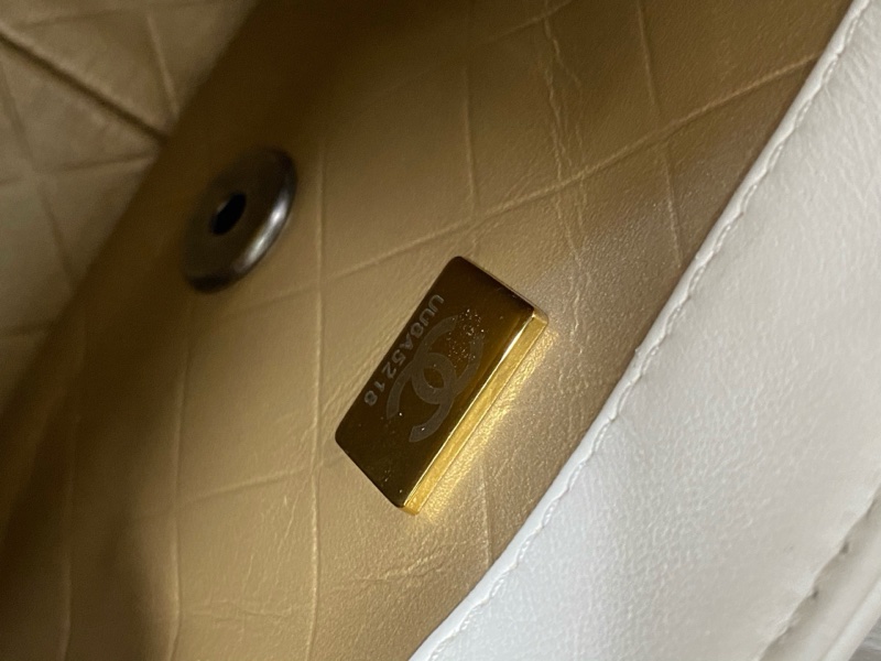 香奈兒Chanel 限定款奶白色徽章cf小號 芯片款-6