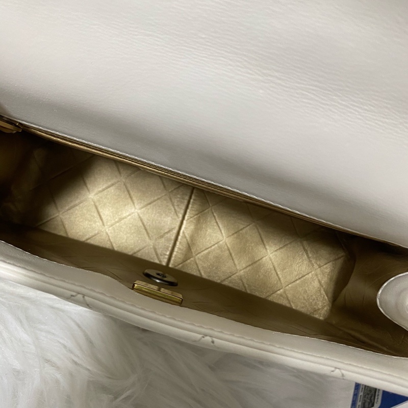 香奈兒Chanel 限定款奶白色徽章cf小號 芯片款-10