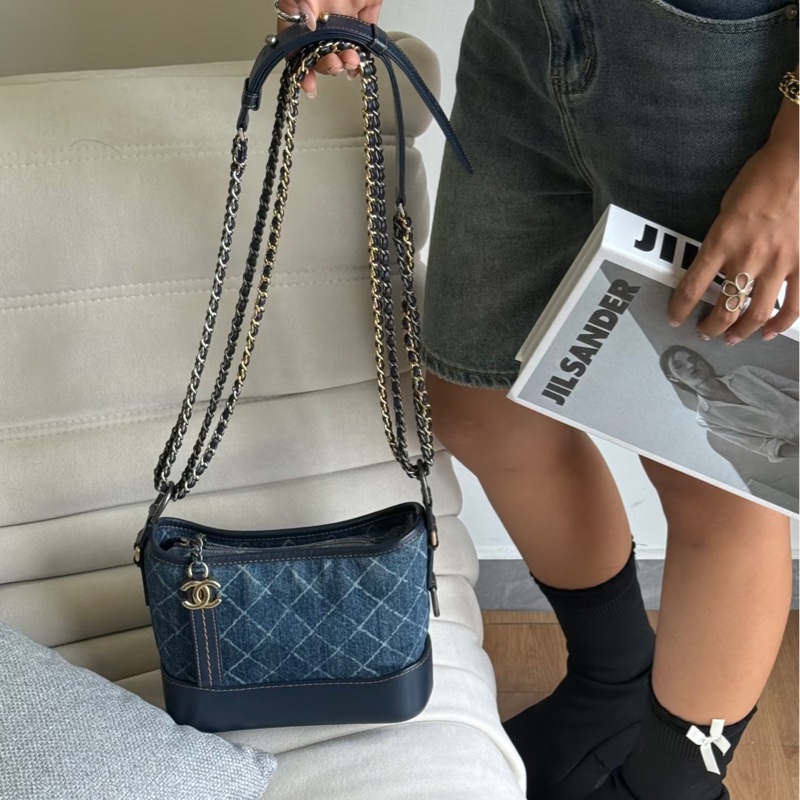 香奈兒 牛仔藍流浪包小號 簡直天菜 時尚的經典💙-1