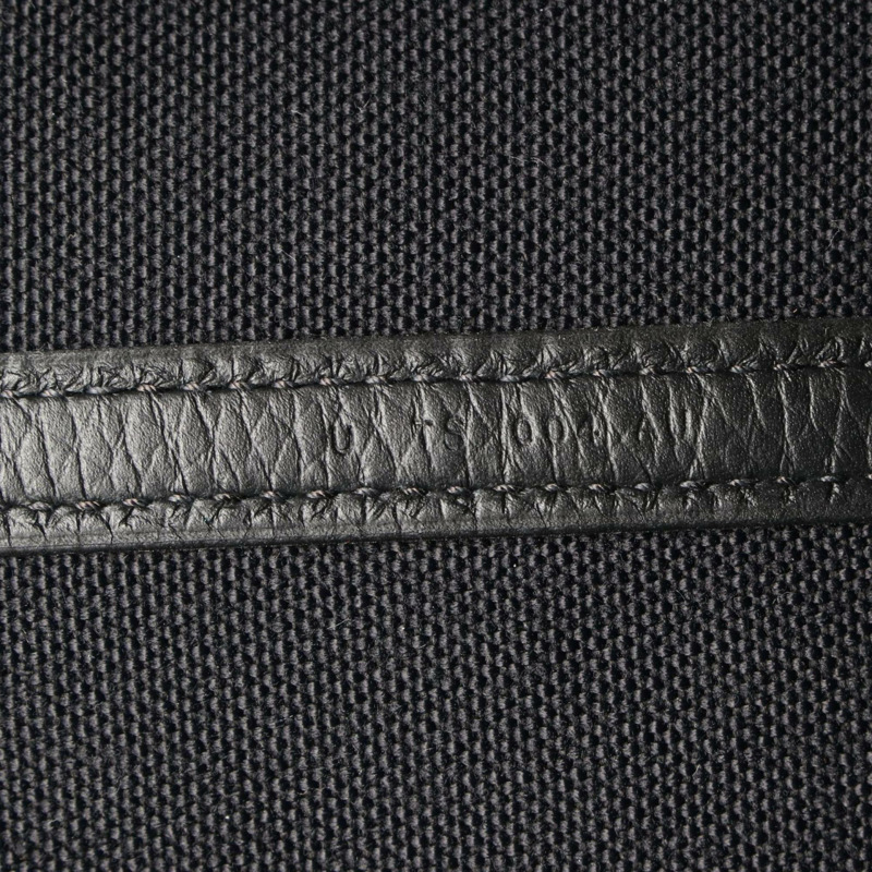 Hermes Hermès Pur Sangle 手提包，帆布軍裝，Taurillon Clemence 女式，黑色，棕色-4