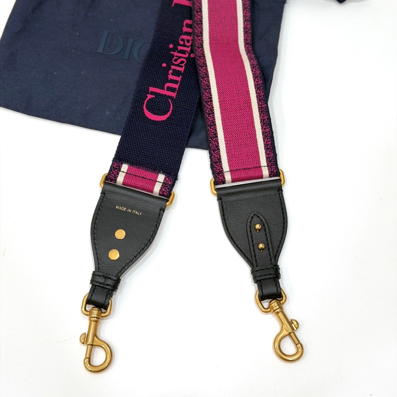 Christian Dior Paris 迪奧 CD 粉 刺繡 背帶 肩背帶 斜背帶 側背帶 寬背帶 粗背帶-2