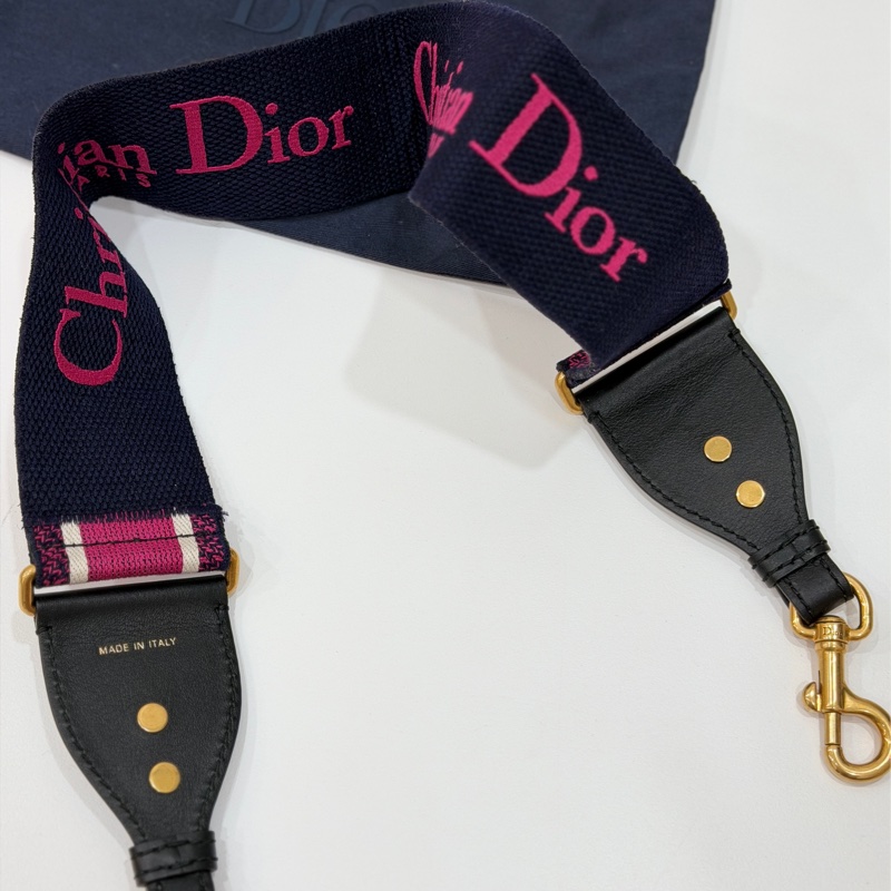 Christian Dior Paris 迪奧 CD 粉 刺繡 背帶 肩背帶 斜背帶 側背帶 寬背帶 粗背帶-3