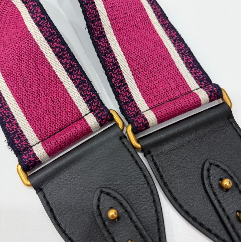 Christian Dior Paris 迪奧 CD 粉 刺繡 背帶 肩背帶 斜背帶 側背帶 寬背帶 粗背帶-5