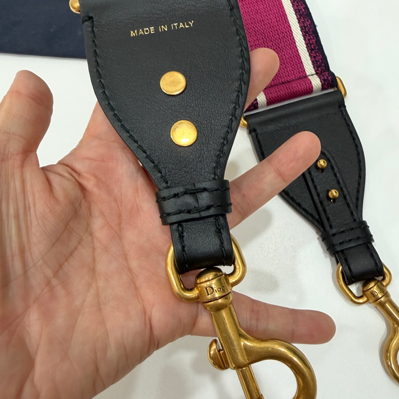 Christian Dior Paris 迪奧 CD 粉 刺繡 背帶 肩背帶 斜背帶 側背帶 寬背帶 粗背帶-8