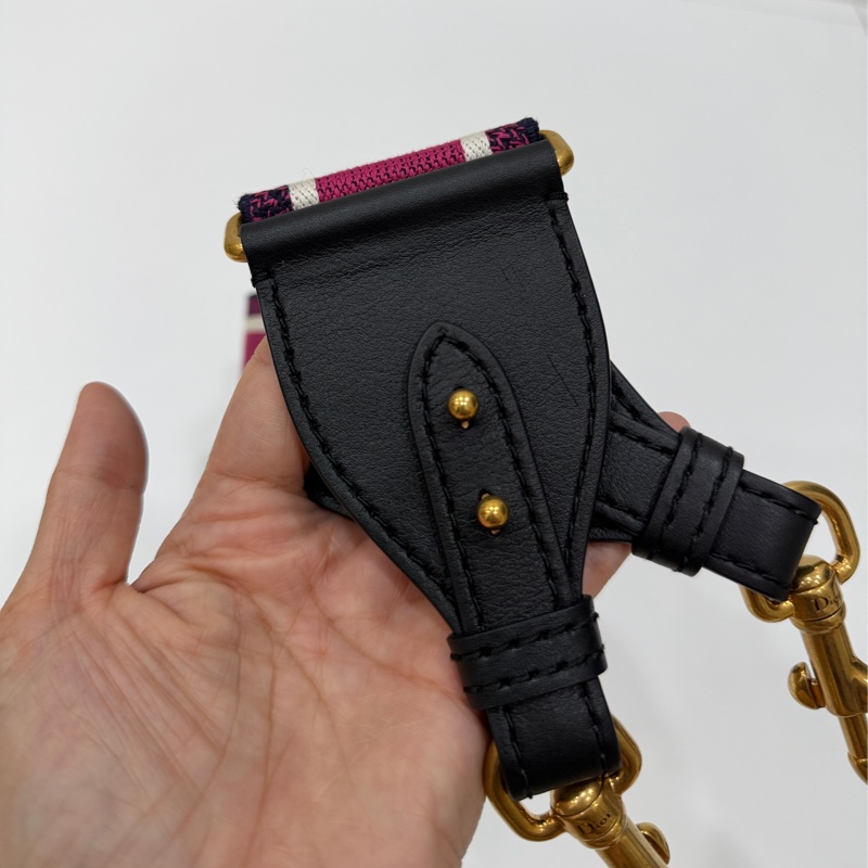 Christian Dior Paris 迪奧 CD 粉 刺繡 背帶 肩背帶 斜背帶 側背帶 寬背帶 粗背帶-9