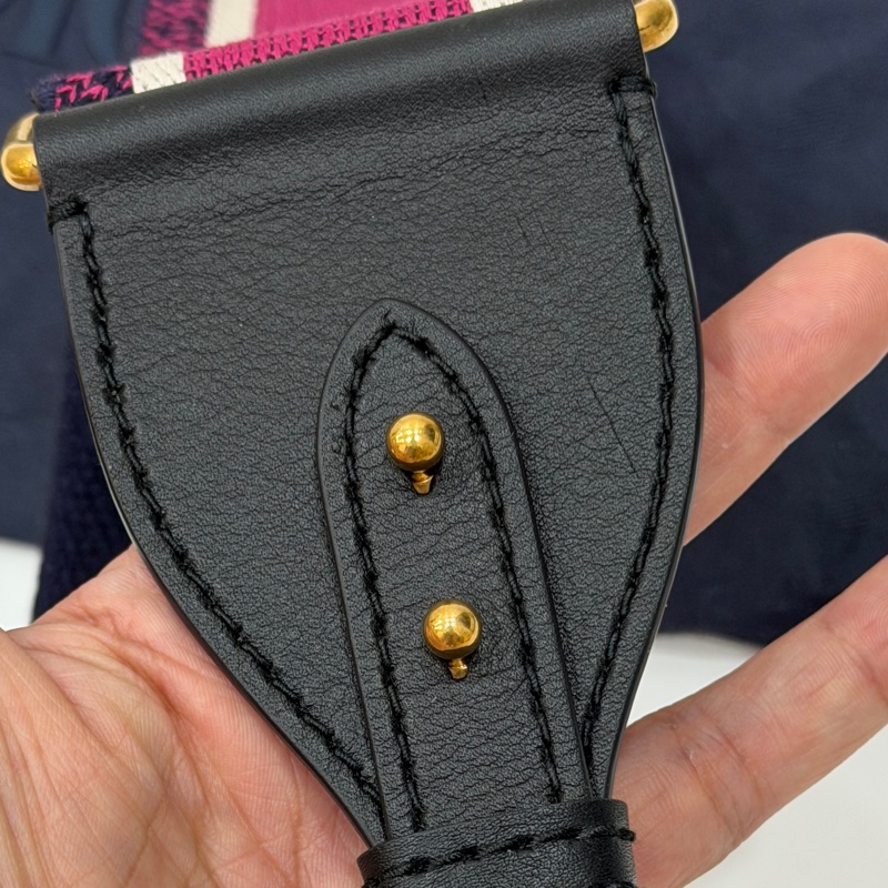 Christian Dior Paris 迪奧 CD 粉 刺繡 背帶 肩背帶 斜背帶 側背帶 寬背帶 粗背帶-11