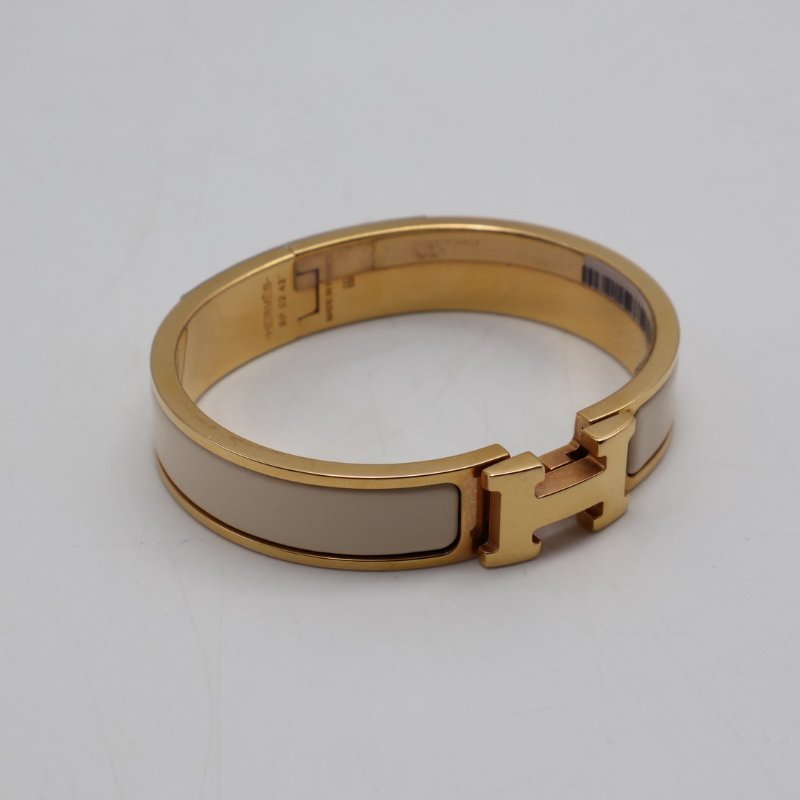 HERMES Clic H手環 - 米白玫瑰金-0
