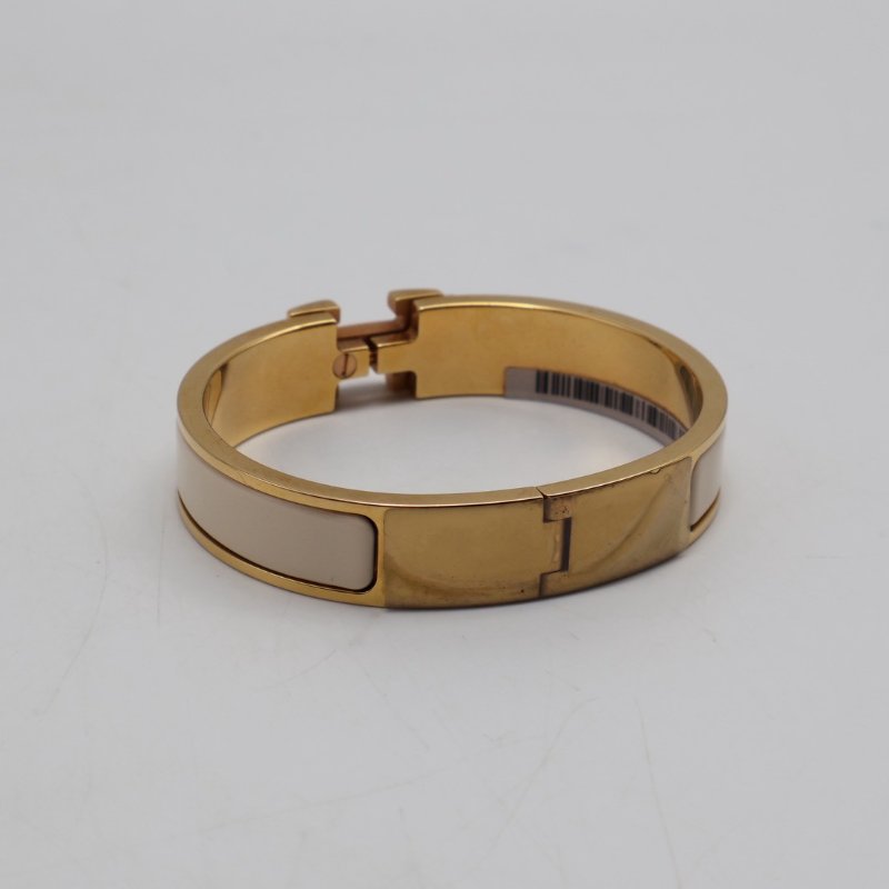 HERMES Clic H手環 - 米白玫瑰金-2
