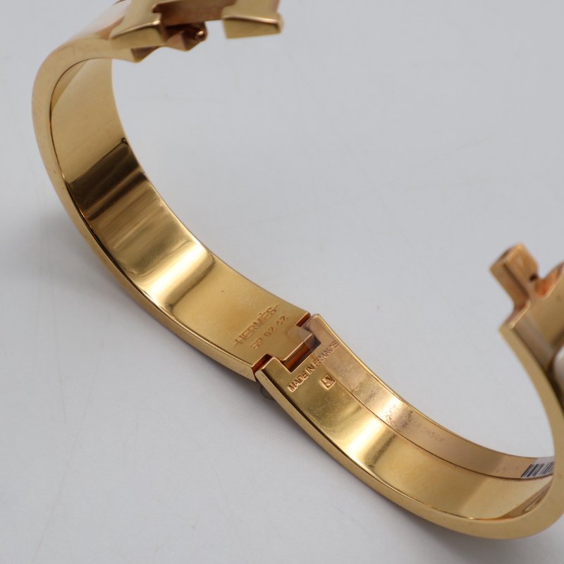 HERMES Clic H手環 - 米白玫瑰金-4