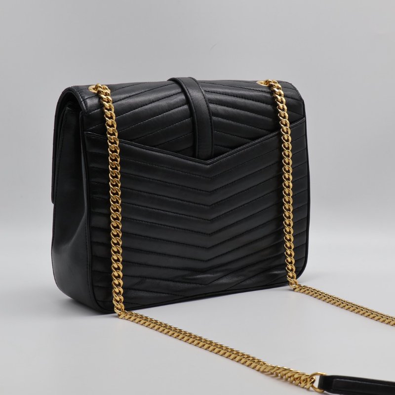 YSL Sulpice信封郵差包 - 中號黑金-2