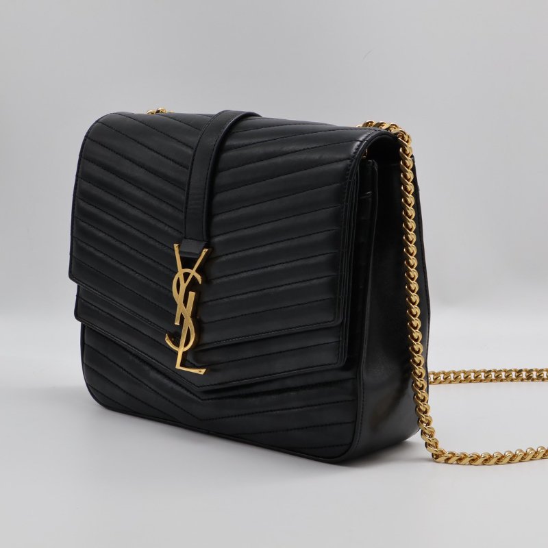 YSL Sulpice信封郵差包 - 中號黑金-9