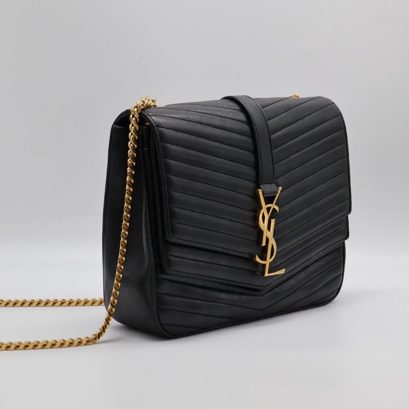 YSL Sulpice信封郵差包 - 中號黑金-10