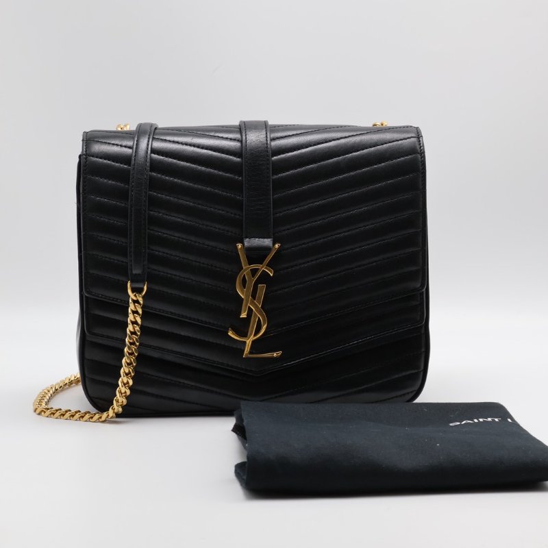 YSL Sulpice信封郵差包 - 中號黑金-11