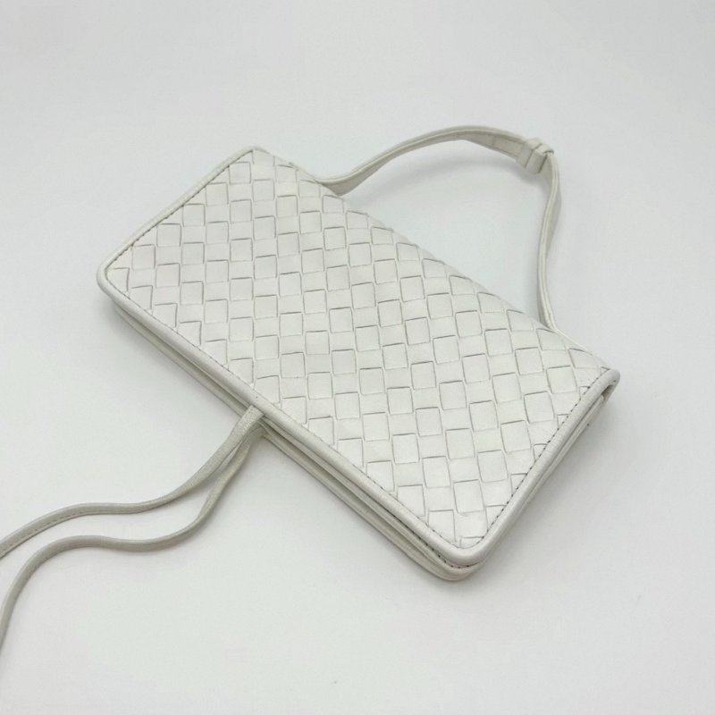 BV 白色經典編織手提包 20*11*2.5 98新配件塵袋-1