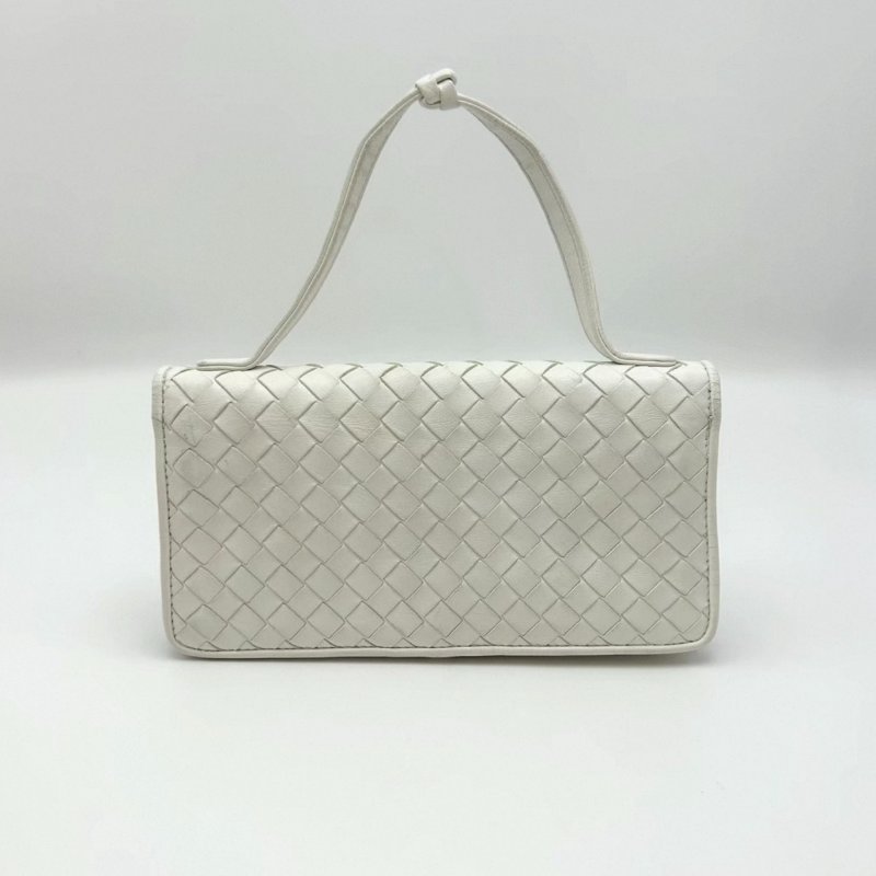 BV 白色經典編織手提包 20*11*2.5 98新配件塵袋-3