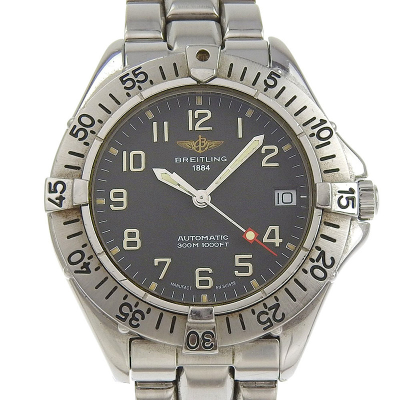 百年靈Colt系列A17035不鏽鋼自動機械指針顯示女錶，黑色錶盤-0