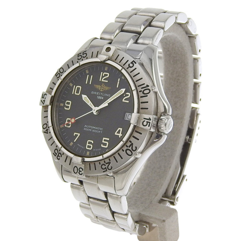 百年靈Colt系列A17035不鏽鋼自動機械指針顯示女錶，黑色錶盤-1