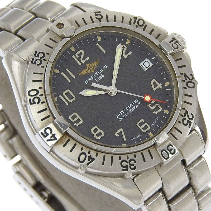 百年靈Colt系列A17035不鏽鋼自動機械指針顯示女錶，黑色錶盤-2