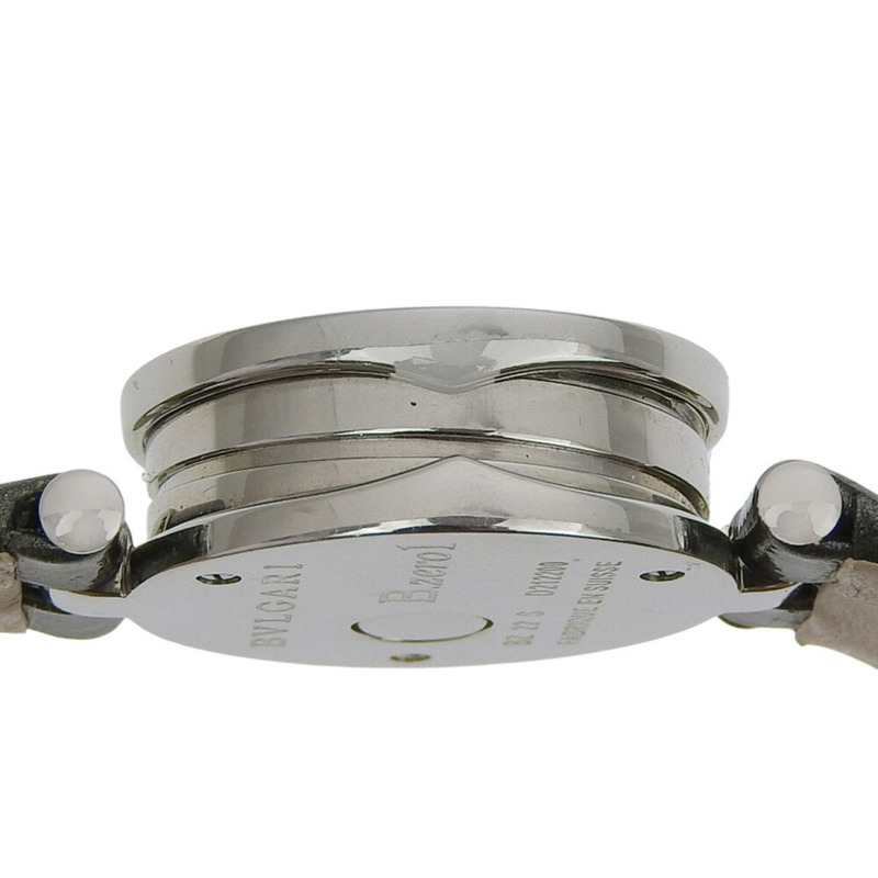 寶格麗 Bzero1 系列腕錶，型號 BZ22S，12 顆鑽石，精鋼錶殼搭配皮革錶帶，石英機芯，指針式顯示，藍色錶盤，女士款-5